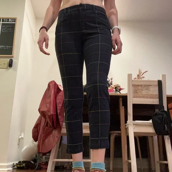 Navy Plaid Gap Dress Pants (Regular length) - Picture 6 of 9
